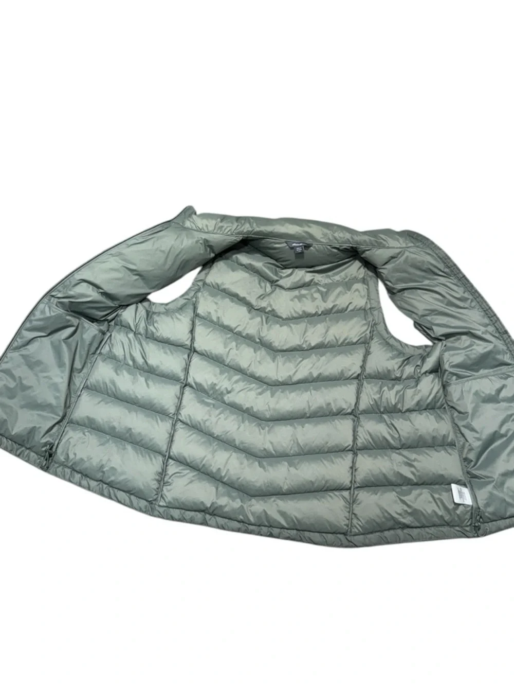 Eddie Bauer CirrusLite Down Vest Womens Sz L Olive Green 650 Fill Puffer Jacket - Picture 7 of 10